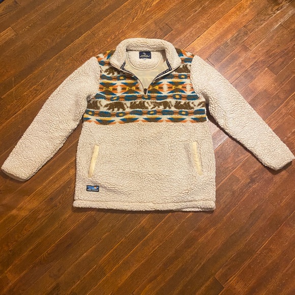 Simply Southern Cream and Multicolor Sherpa Sweater - Picture 1 of 5